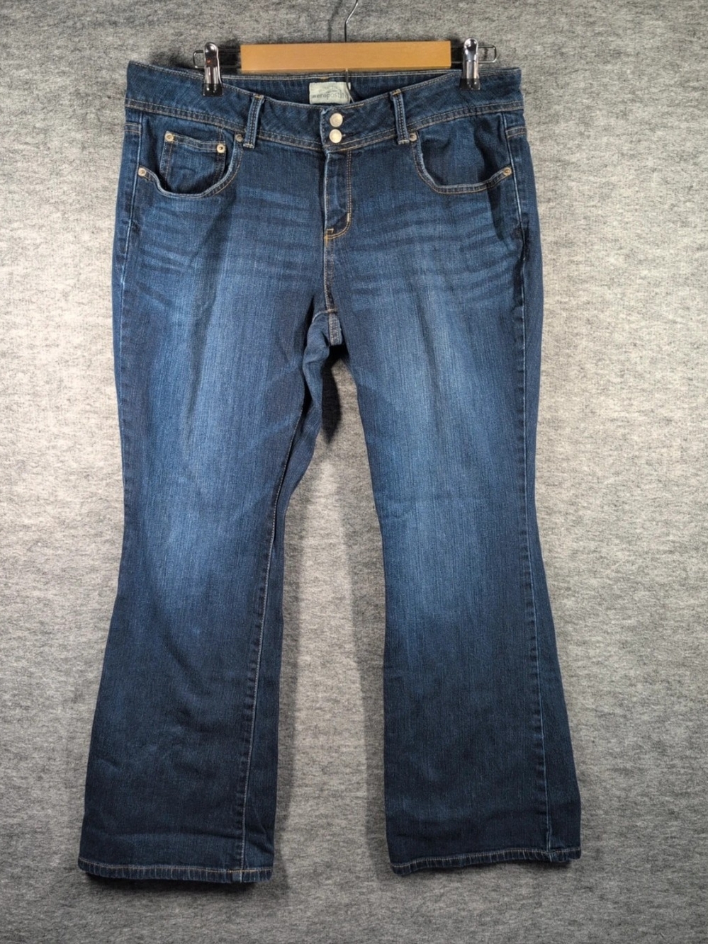 Aeropostale Hailey Flare Curvy Jeans Womens 15/16 REG Dark Wash Stretch Y2K